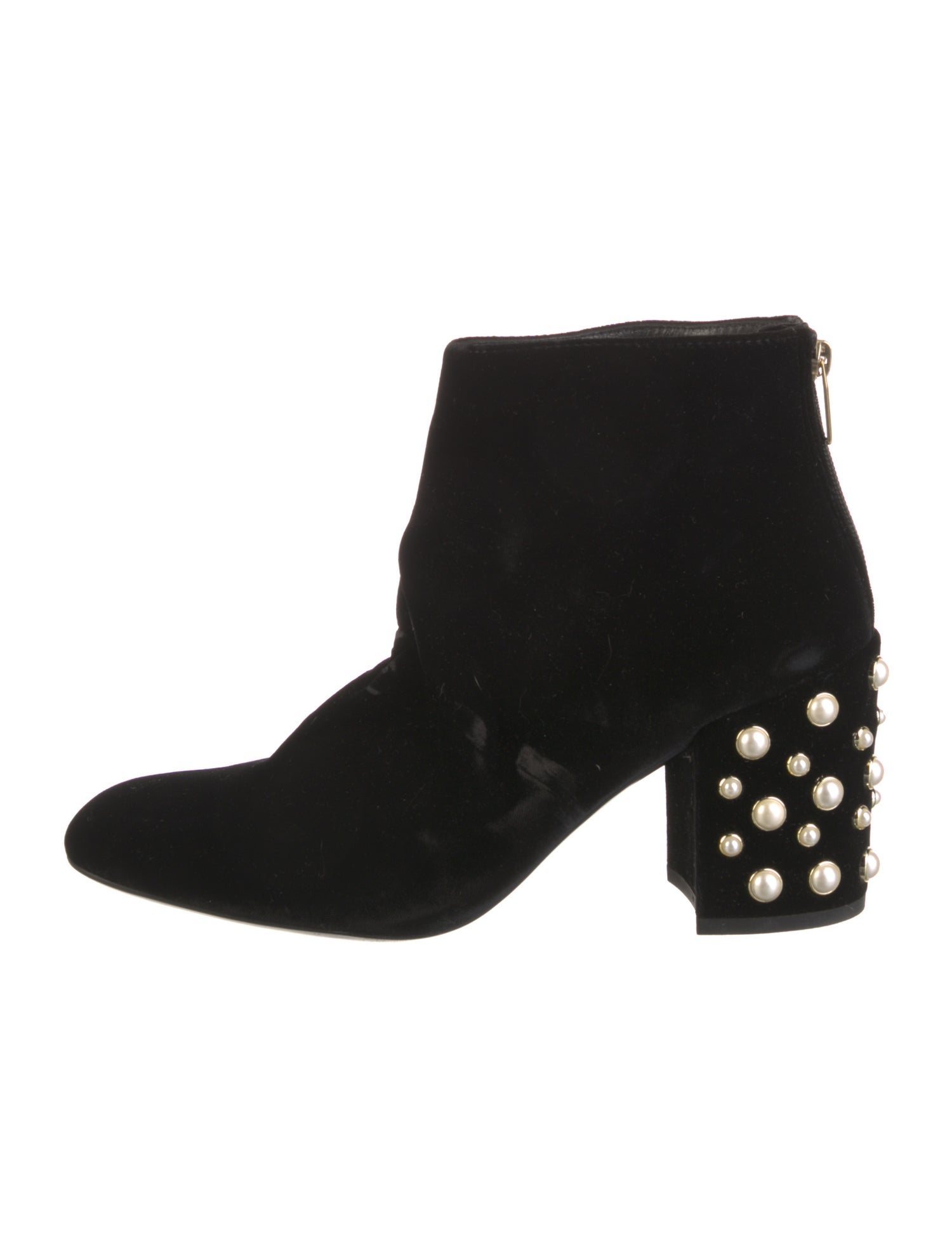 Stuart Weitzman Velvet Beaded Accents Boots