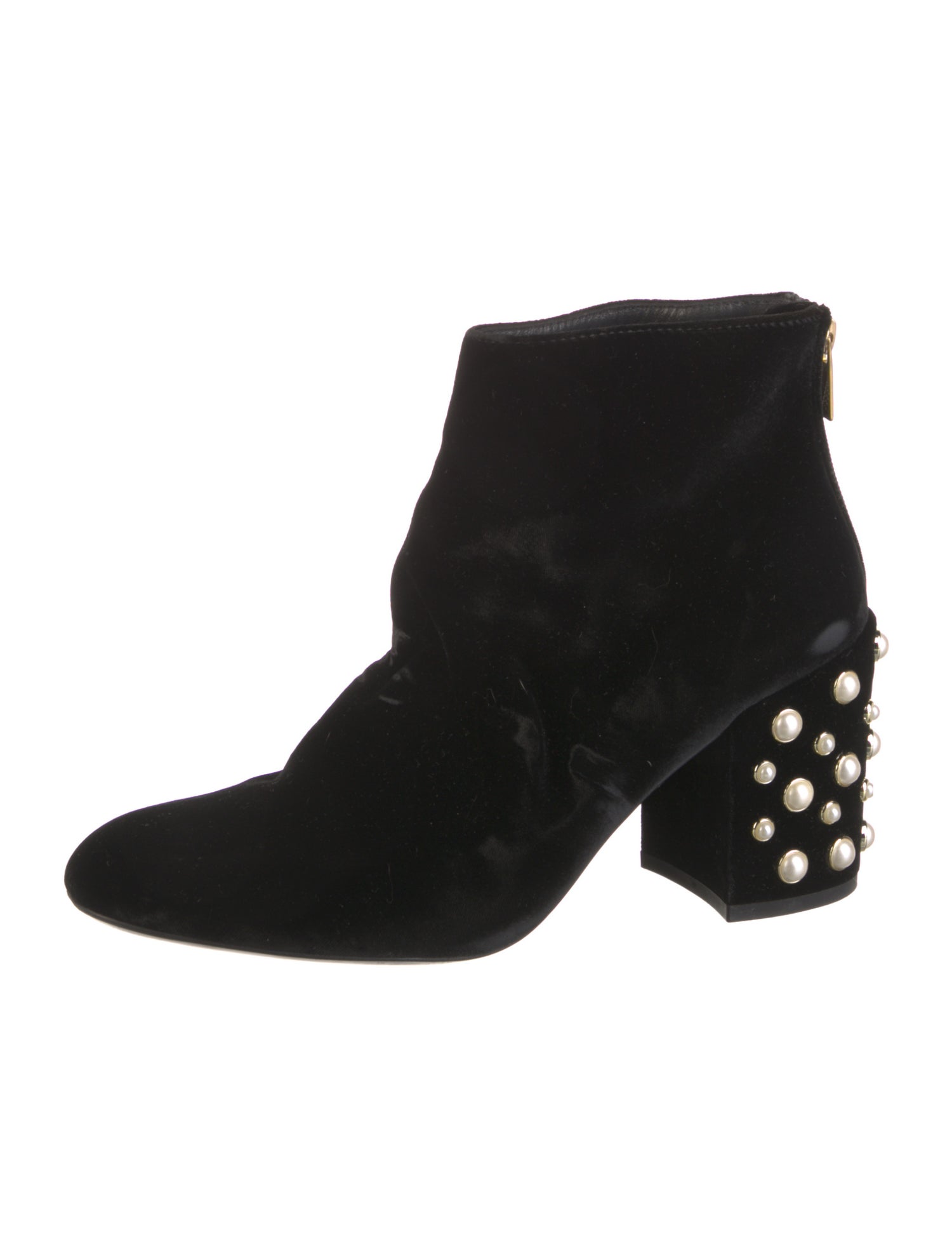 Stuart Weitzman Velvet Beaded Accents Boots