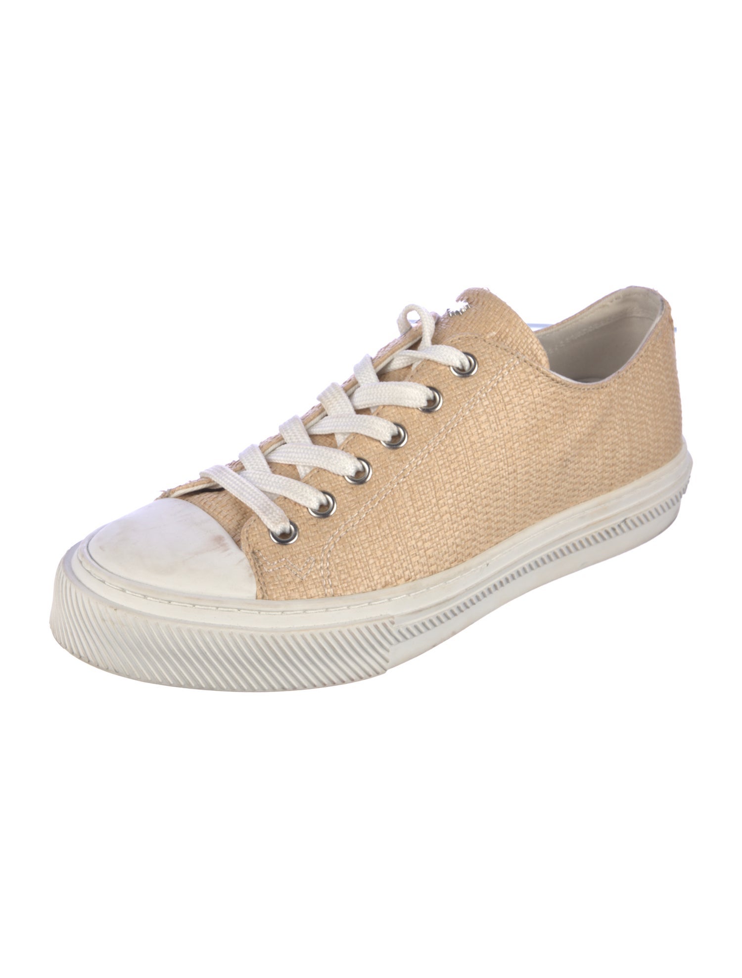 Stuart Weitzman Raffia Colorblock Pattern Sneakers