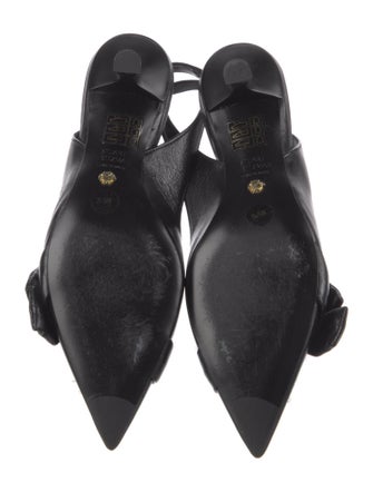 Stuart Weitzman Leather Bow Accents Slingback Pumps