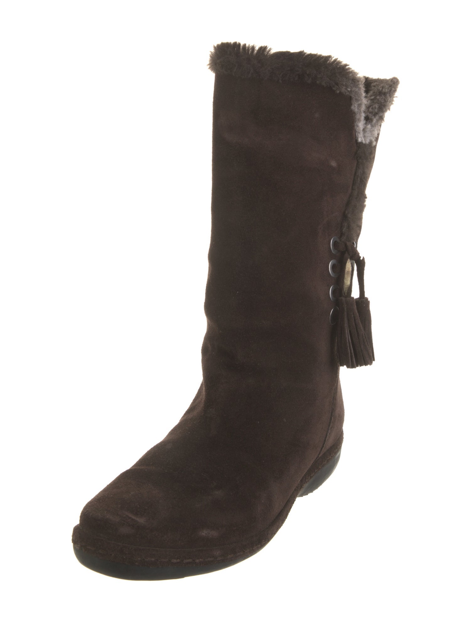 Stuart Weitzman Suede Tassel Accents Boots