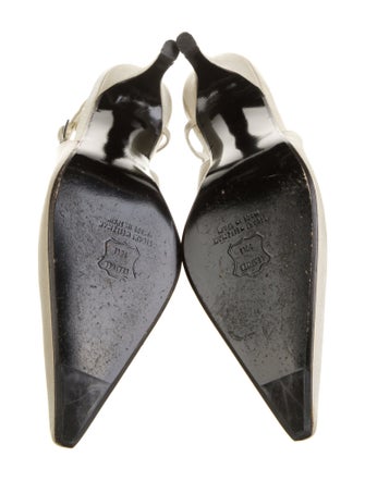 Stuart Weitzman Satin Crystal Embellishments Slingback Pumps