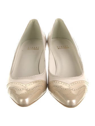 Stuart Weitzman Leather Lasercut Accents Pumps