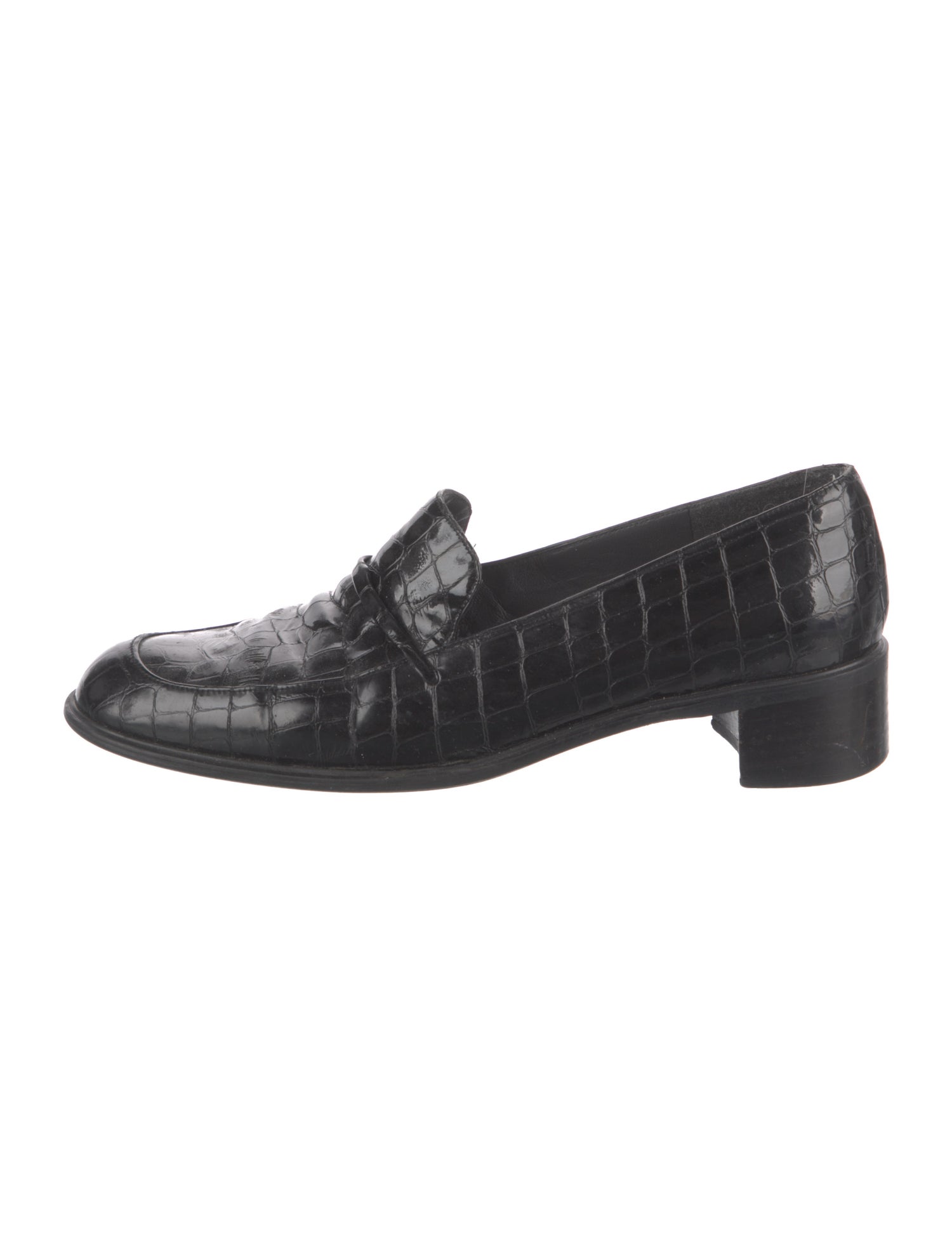 Stuart Weitzman Embossed Leather Tassel Accents Loafers
