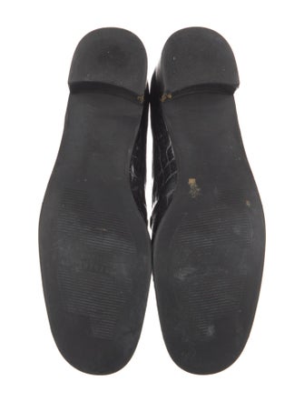Stuart Weitzman Embossed Leather Tassel Accents Loafers