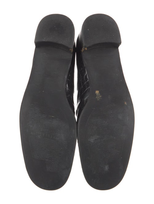 Stuart Weitzman Embossed Leather Tassel Accents Loafers