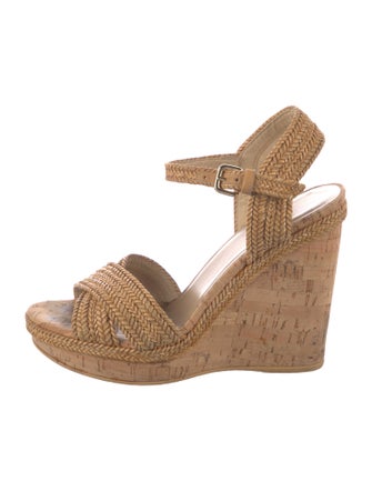 Stuart Weitzman Leather Braided Accents Slingback Sandals