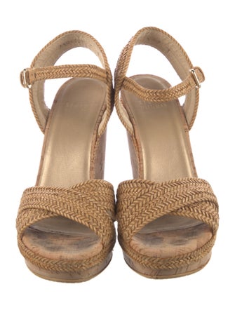 Stuart Weitzman Leather Braided Accents Slingback Sandals