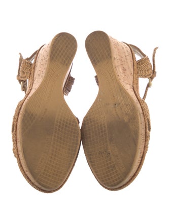 Stuart Weitzman Leather Braided Accents Slingback Sandals