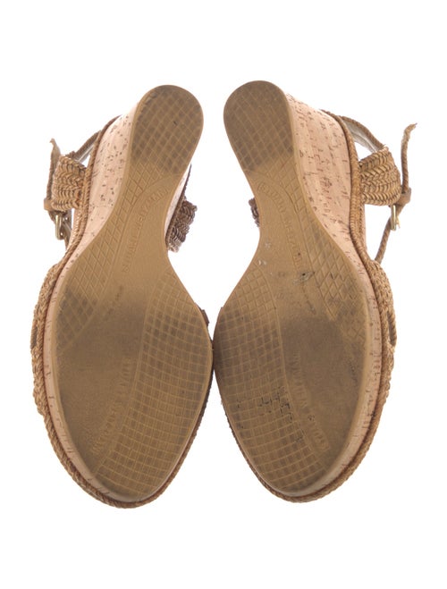 Stuart Weitzman Leather Braided Accents Slingback Sandals