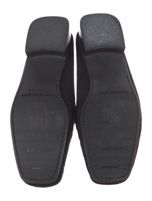 Stuart Weitzman Suede Crystal Embellishments Mules