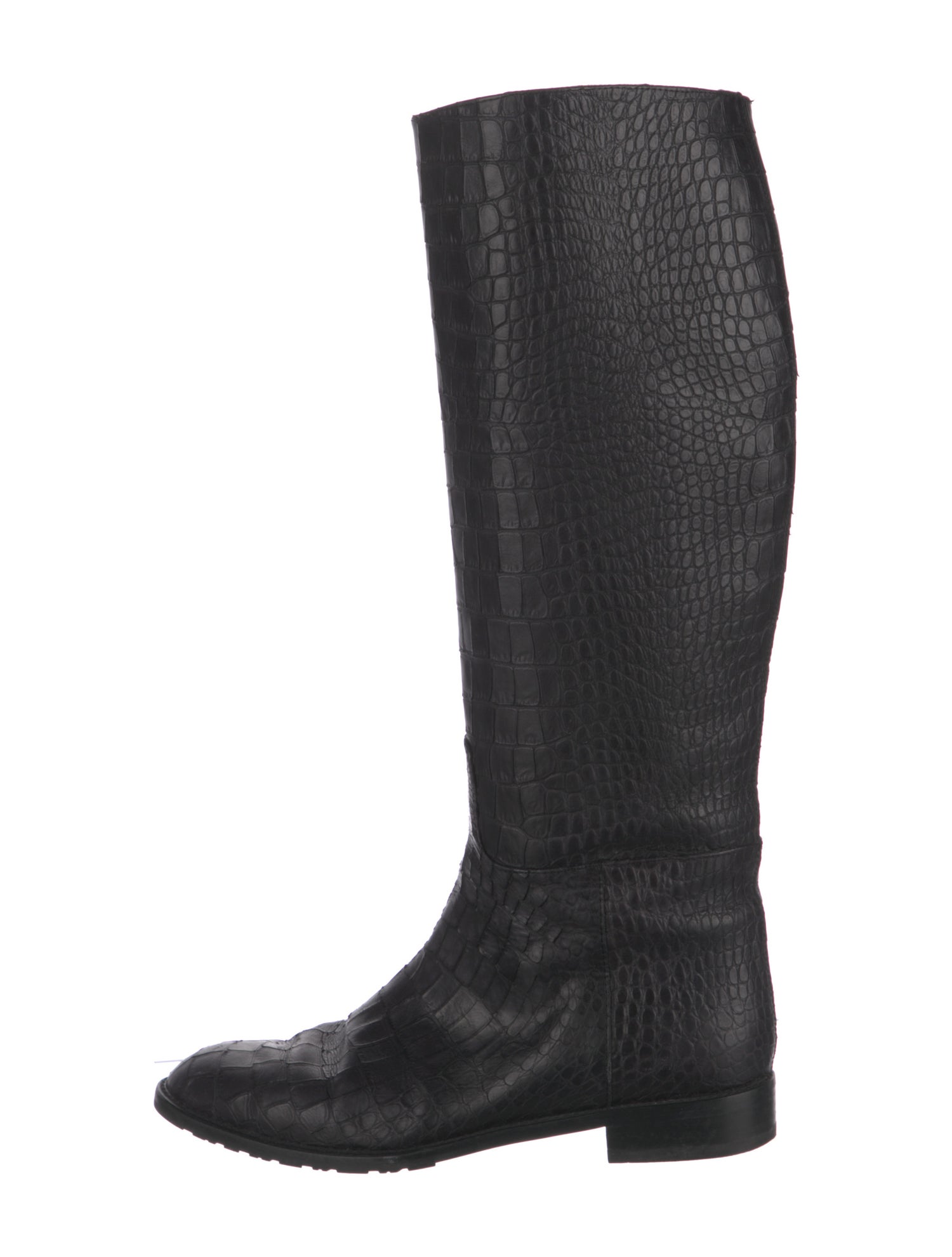 Stuart Weitzman Crocodile Riding Boots