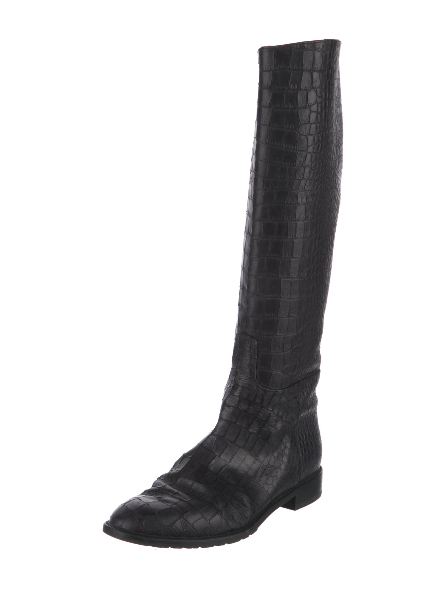Stuart Weitzman Crocodile Riding Boots