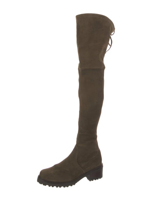 Stuart Weitzman Suede Whipstitch Trim Boots