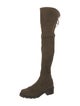 Stuart Weitzman Suede Whipstitch Trim Boots