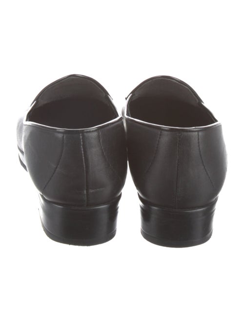 Stuart Weitzman Leather Bow Accents Loafers