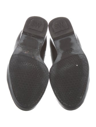 Stuart Weitzman Leather Bow Accents Loafers