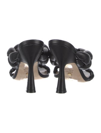 Stuart Weitzman Leather Braided Accents Slides