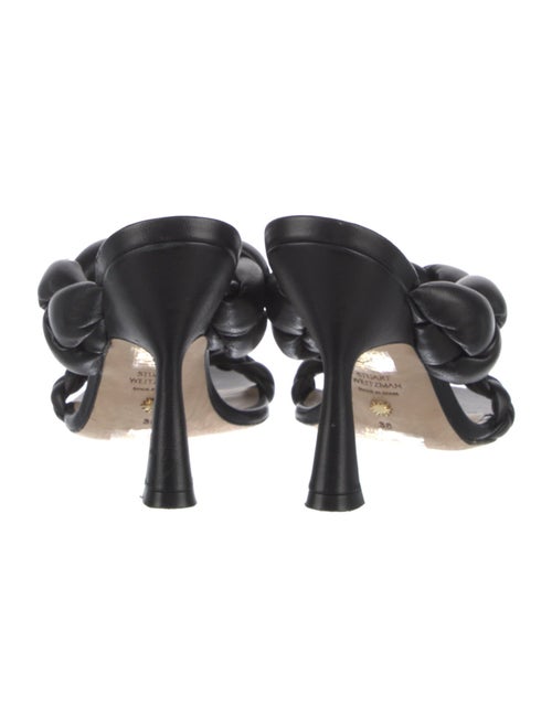 Stuart Weitzman Leather Braided Accents Slides