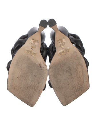 Stuart Weitzman Leather Braided Accents Slides