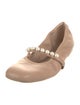 Stuart Weitzman Leather Beaded Accents Mary Jane Flats
