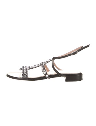 Stuart Weitzman Leather Animal Print Gladiator Sandals