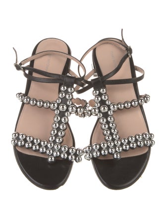 Stuart Weitzman Leather Animal Print Gladiator Sandals