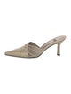 Stuart Weitzman Leather Mesh Accents Mules