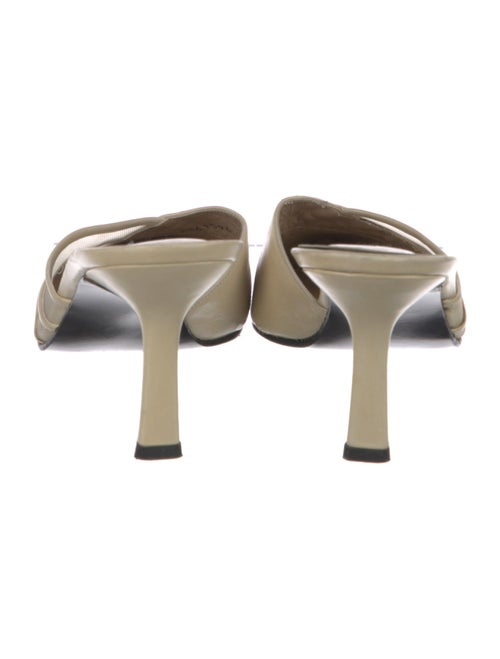 Stuart Weitzman Leather Mesh Accents Mules