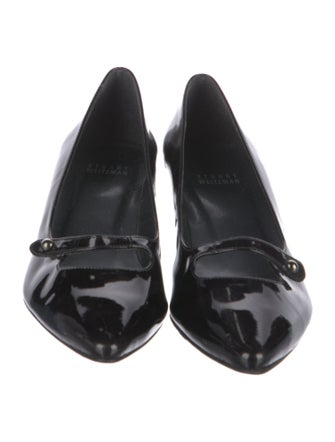 Stuart Weitzman Patent Leather Bow Accents Pumps