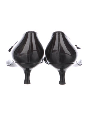 Stuart Weitzman Patent Leather Bow Accents Pumps