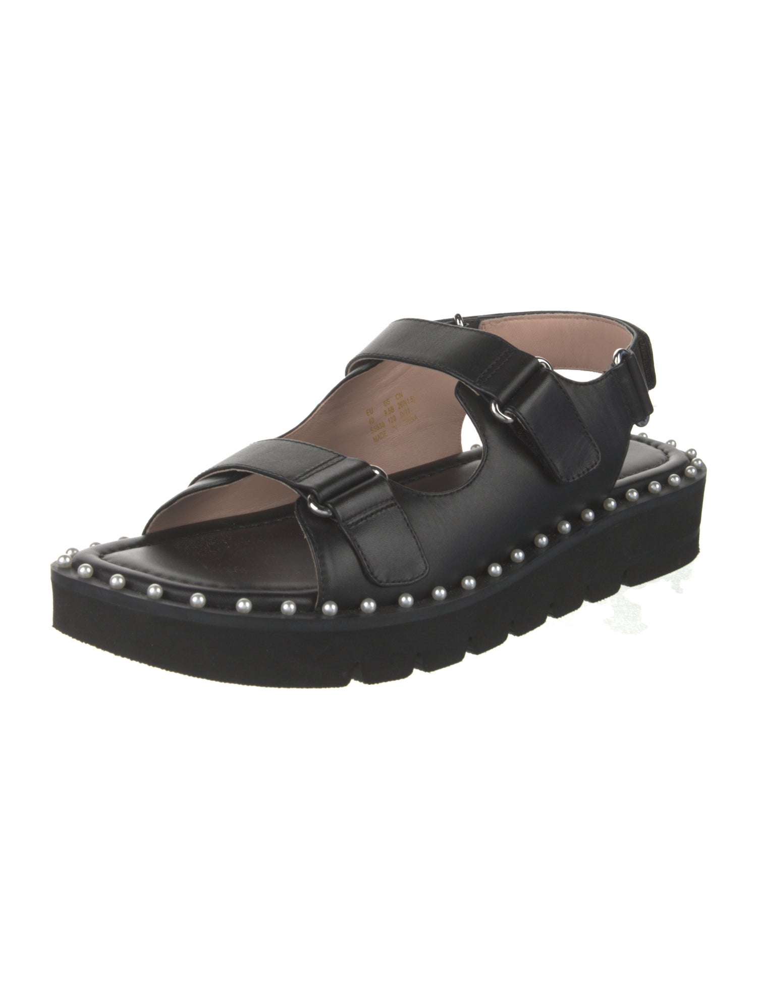 Stuart Weitzman Leather Studded Accents Slingback Sandals