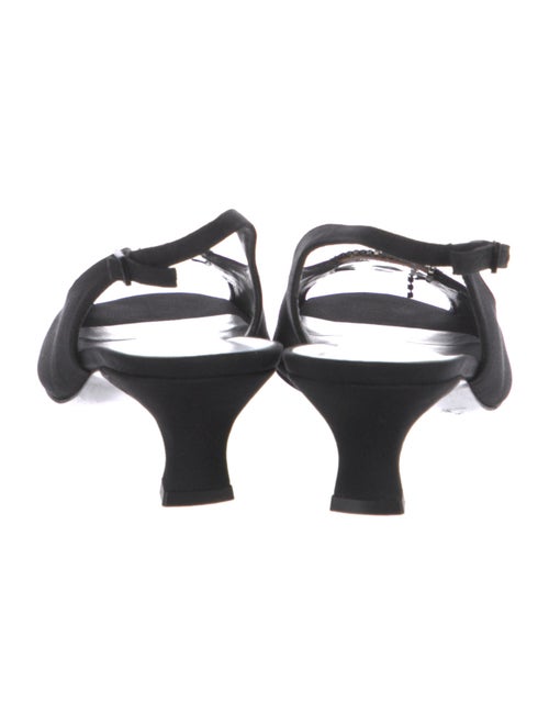 Stuart Weitzman Satin Crystal Embellishments Slingback Pumps