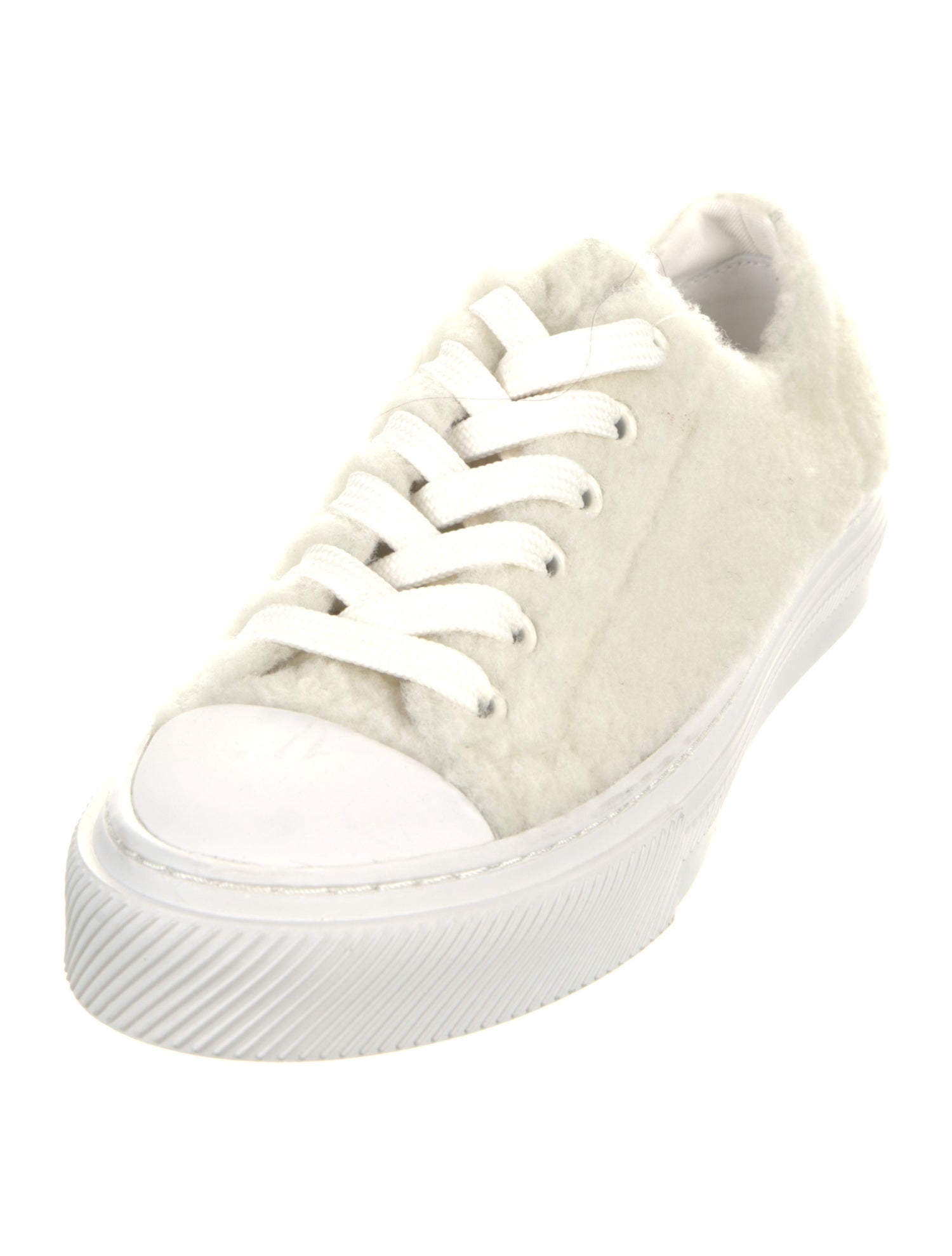 Stuart Weitzman Shearling Colorblock Pattern Sneakers
