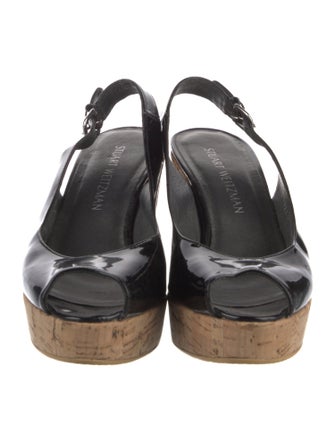 Stuart Weitzman Patent Leather Slingback Pumps