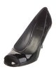 Stuart Weitzman Patent Leather Cutout Accent Pumps