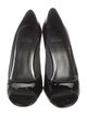 Stuart Weitzman Patent Leather Cutout Accent Pumps