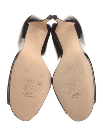 Stuart Weitzman Patent Leather Cutout Accent Pumps