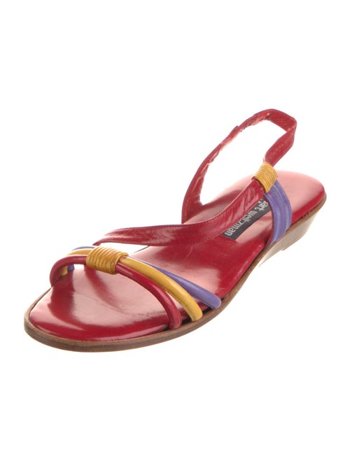 Stuart Weitzman Leather Printed Slingback Sandals