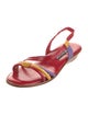 Stuart Weitzman Leather Printed Slingback Sandals