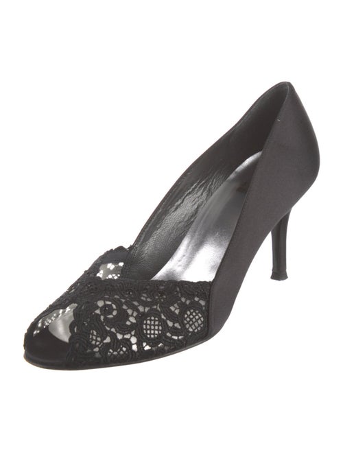 Stuart Weitzman Satin Crystal Embellishments Pumps
