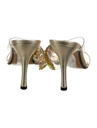 Stuart Weitzman PVC Crystal Embellishments Slides