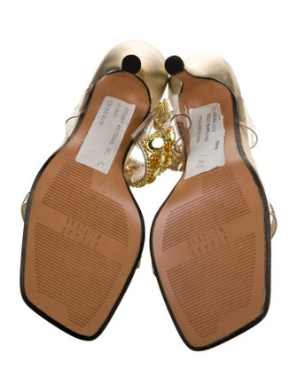 Stuart Weitzman PVC Crystal Embellishments Slides