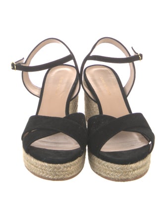 Stuart Weitzman Suede Braided Accents Espadrilles