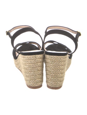 Stuart Weitzman Suede Braided Accents Espadrilles