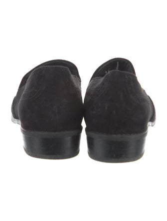 Stuart Weitzman Suede Lasercut Accents Loafers