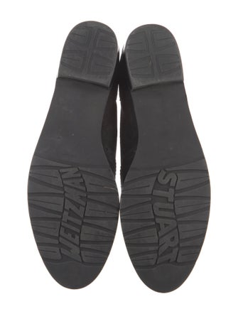 Stuart Weitzman Suede Lasercut Accents Loafers