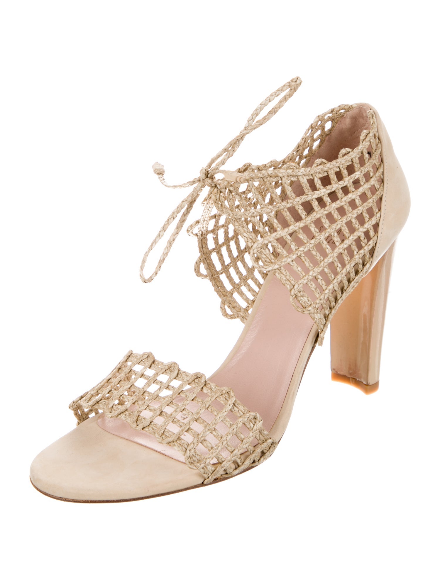 Stuart Weitzman Leather Braided Accents Sandals