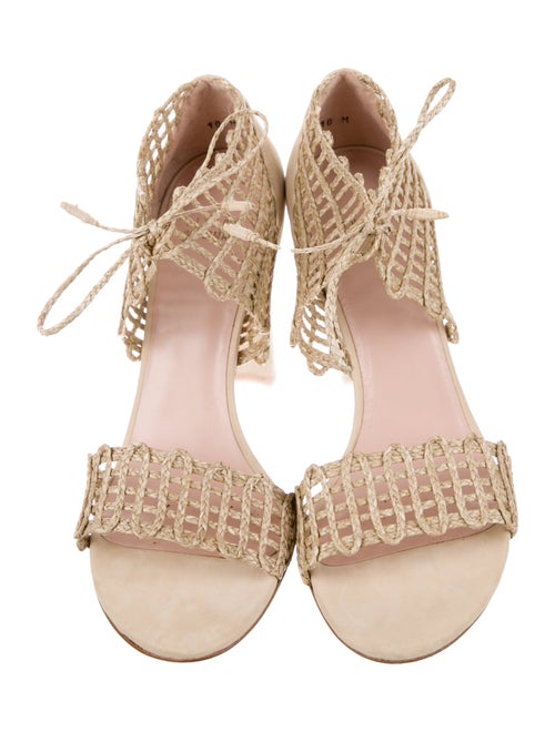 Stuart Weitzman Leather Braided Accents Sandals