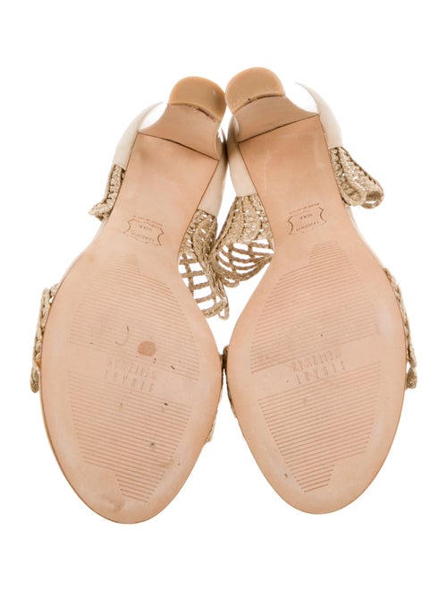 Stuart Weitzman Leather Braided Accents Sandals